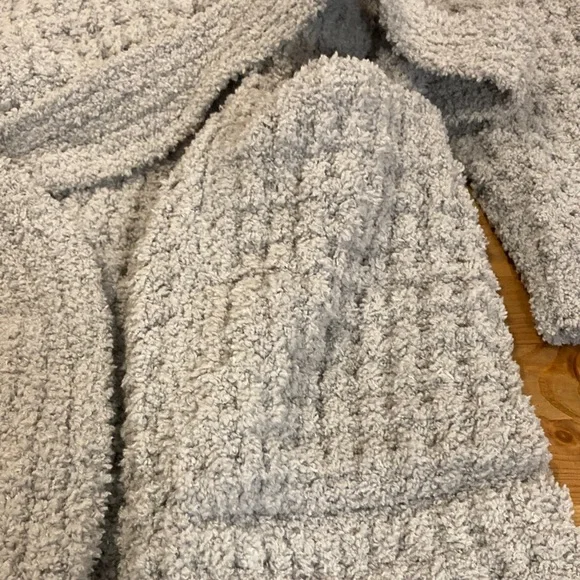 NWOT: Pottery Barn Ultra Soft Gray/Grey Knee Length Wake Waffle Weave Robe - Picture 4 of 8